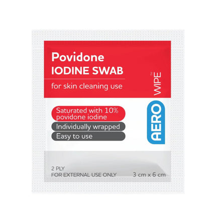 AeroWipe Povidone Iodine Swabs 60 x 33MM