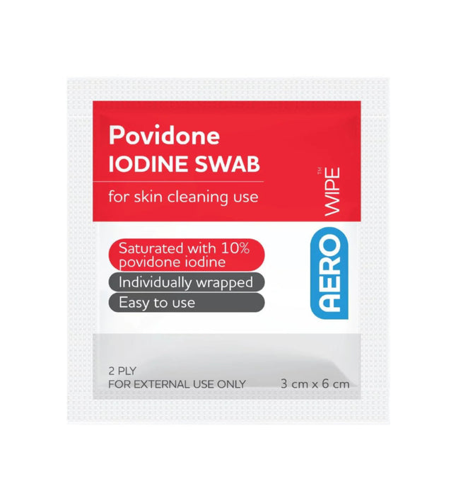 AeroWipe Povidone Iodine Swabs 60 x 33MM