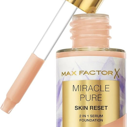 Max Factor Miracle Pure 2in1 Skin Reset Serum Foundation 10 30 Fair 30ML