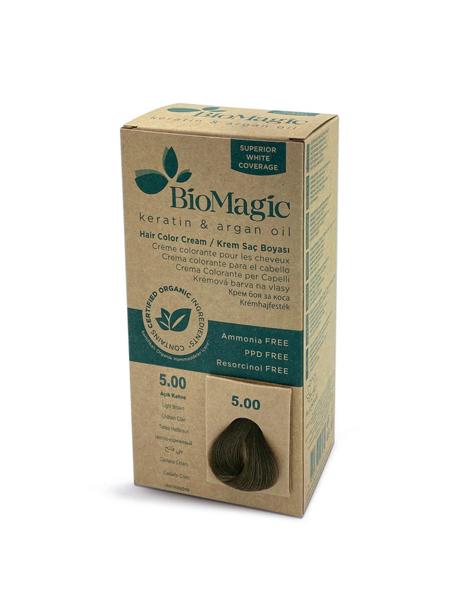 Bio Magic Permanent Hair Dye Cream Light Brown 5.00 60ML