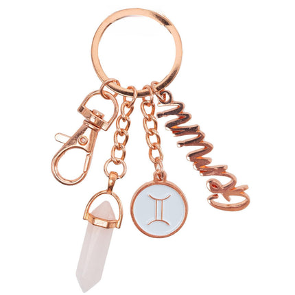 Mystique Gemini Zodiac Sign Keychain