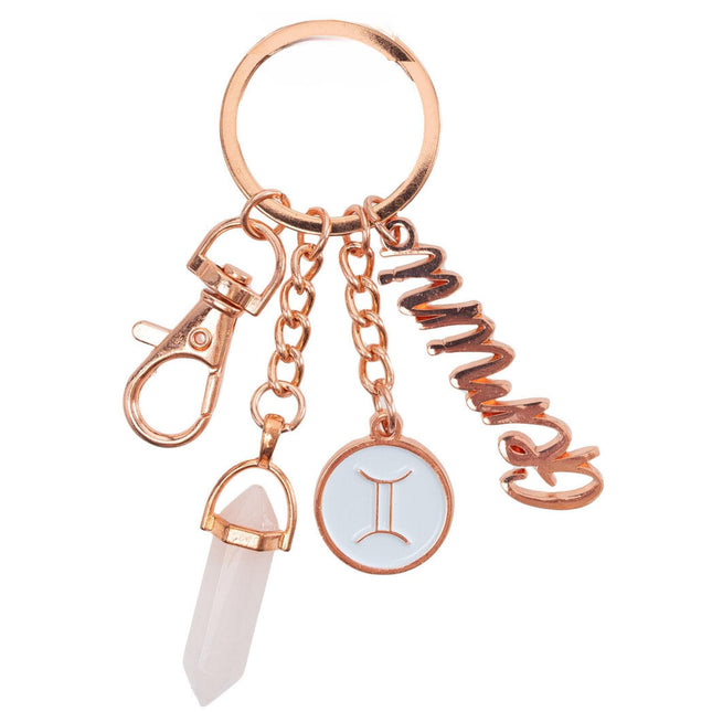 Mystique Gemini Zodiac Sign Keychain