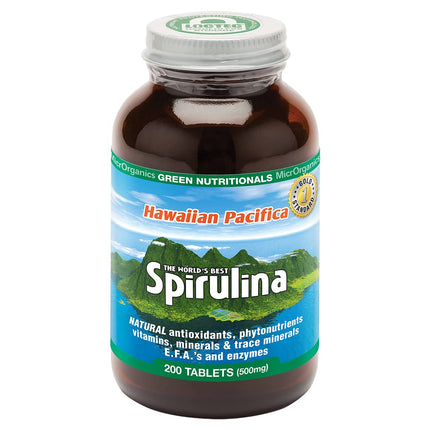 Microrganics Green Nutritionals Hawaiian Pacifica Spirulina 500mg 200 Tablets