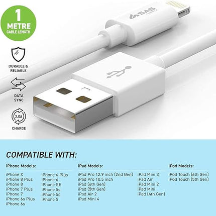 Sas Mobile 8 Pin Cable for Charge and Data Sync Iphone 1 Meter