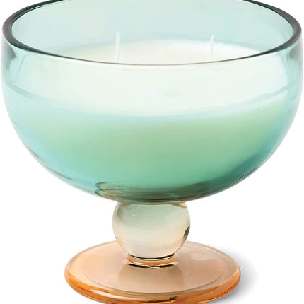 Paddywax Goblet Scented Candle Patchouli and Vetiver in a Teal and Orange Tinted Glass 141G