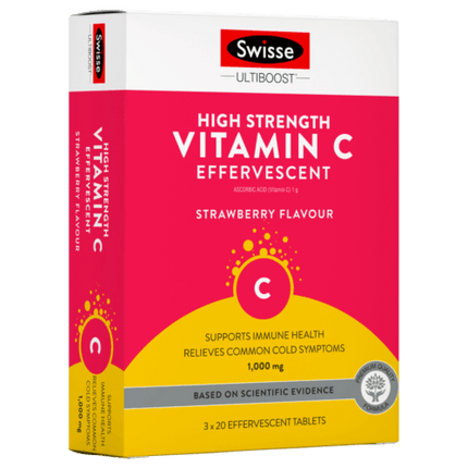 Swisse Ultiboost High Strength Vitamin C Effervescent 60 Tablets - OhYouLuckyDuck.com.au