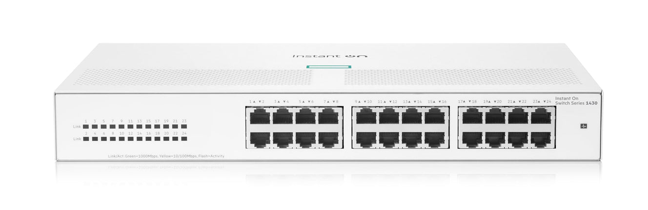 Aruba a Hewlett Packard Enterprise Company HPE Networking Instant On Switch Series 1430 24 Port Gb Unmanaged Layer 2 Ethernet Switch