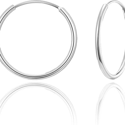 Sterling Silver Thin Silver Hoop 20mm