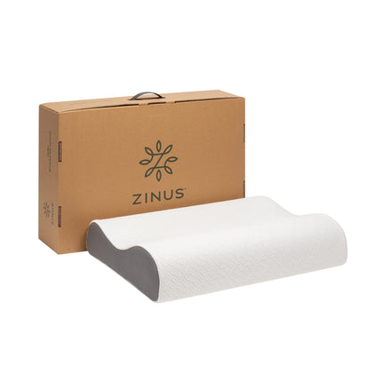 Zinus Orthopedic Memory Foam Pillow for Neck Pain Relief White