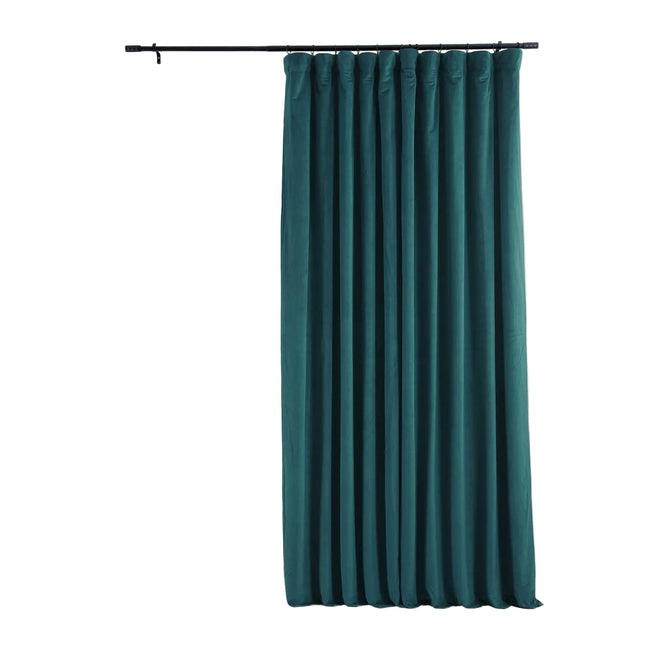 HPD Half Price Drapes Signature Velvet Blackout Curtains 100 X 84CM Blackforest Green