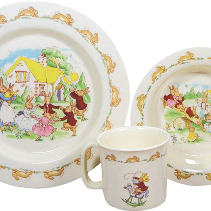 Royal Doulton Bunnykins Playing 3 Piece Melamine Dinner Set For Children
