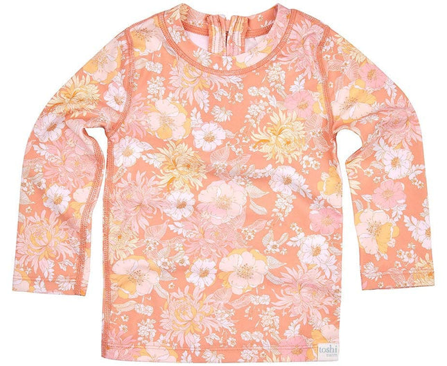 Toshi Long Sleeve Swim Rashie in Tea Rose Size 2