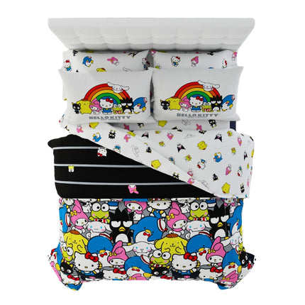 Franco Sanrio Hello Kitty and Friends Super Soft 7 Piece Super Soft Comforter and Sheet Set with Sham Queen Official Licensed Product