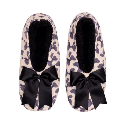 Snuggups Womens Printed Bow Black Medium Eu38-39