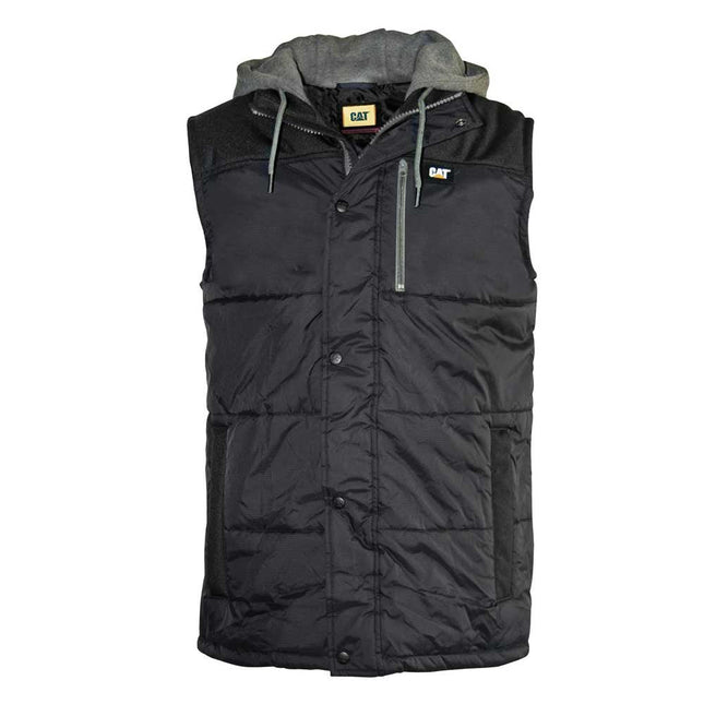 Cat Mens Hooded Work Vest XL