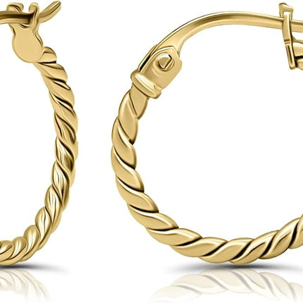 Hoops And Loops 925 Sterling Silver Round Hoop Earrings for Women 20MM