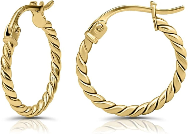 Hoops And Loops 925 Sterling Silver Round Hoop Earrings for Women 20MM