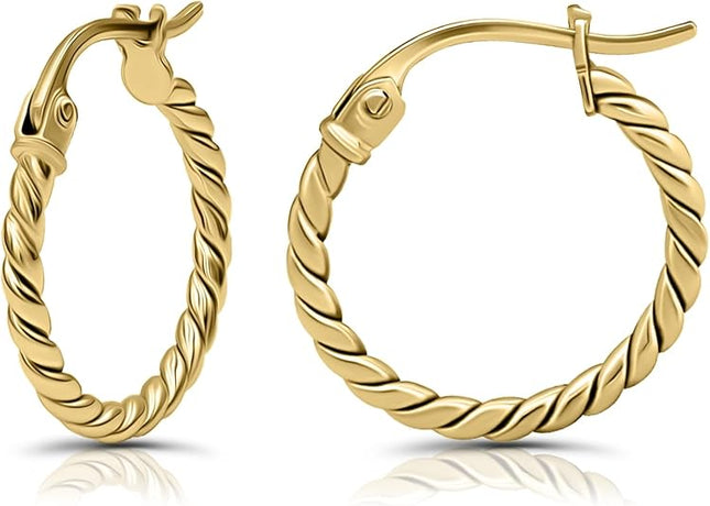 Hoops And Loops 925 Sterling Silver Round Hoop Earrings for Women 20MM