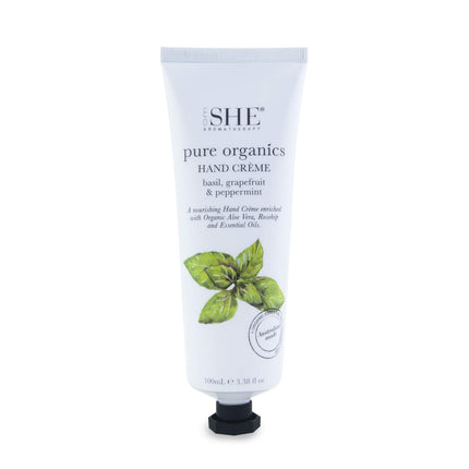 Om She Pure Organics Hand Cream Basil Grapefruit and Mint
