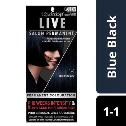 Schwarzkopf Live Salon Permanent 1-1 Blue Black - OhYouLuckyDuck.com.au