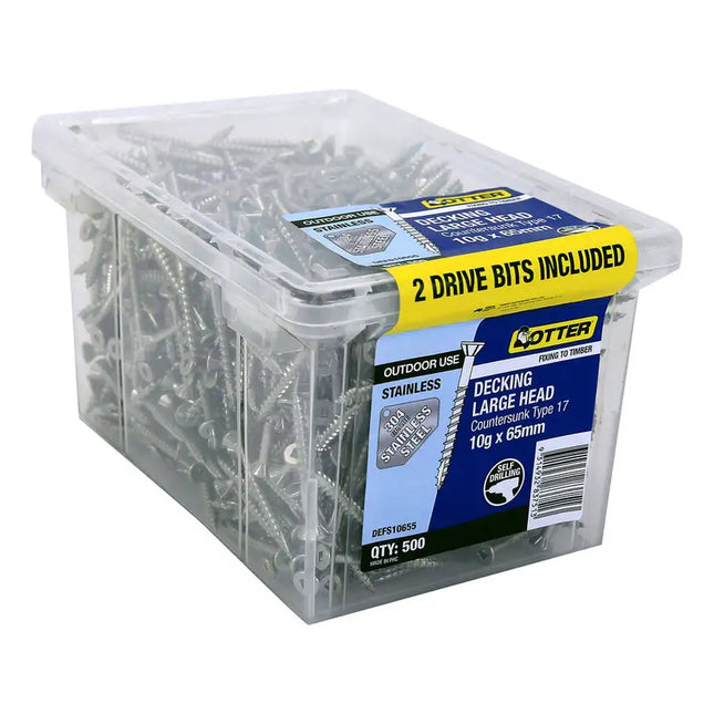 Otter Decking Screw 10Gx65Mm T17 Fh No.2 Sq Dr
