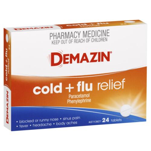 Demazin Cold And Flu Relief 24 Tablets - OhYouLuckyDuck.com.au
