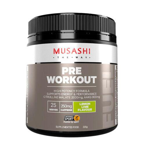 Musashi Pre Workout Lemon Lime 225g - OhYouLuckyDuck.com.au