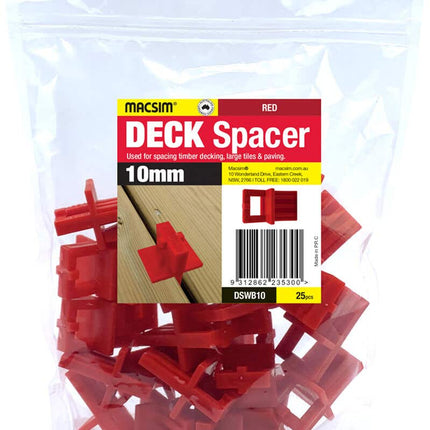 Macsim Spacer Deck Red 10mm - 25 Pack