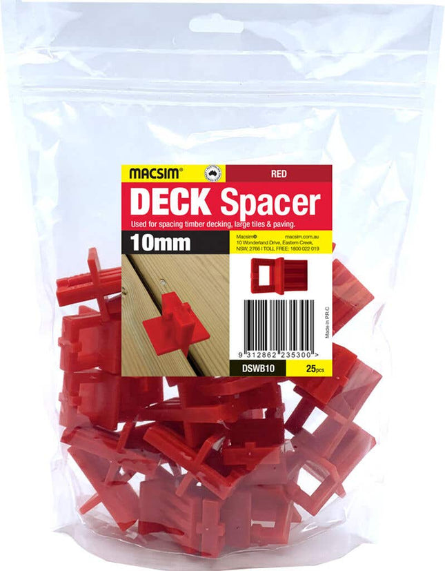 Macsim Spacer Deck Red 10mm - 25 Pack