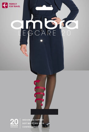 Ambra Leg Care 20 Pantyhose Black Medium