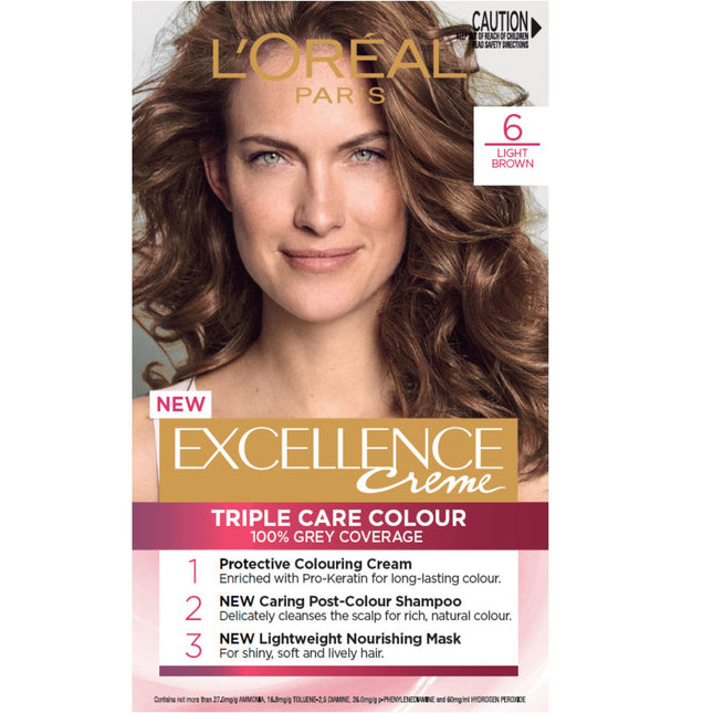 Loreal Paris Excellence Creme Permanent Hair Colour 6 Natural Light Brown