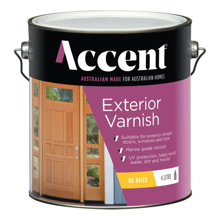 Accent Varnish Exterior Oil Base Gloss Clear 4L
