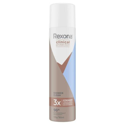 Rexona Clinical Antiperspirant Aerosol Shower Clean 180mL - OhYouLuckyDuck.com.au