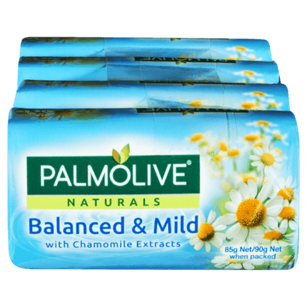 Palmolive Naturals Balanced & Mild With Chamomile Soap 4 Pack - OhYouLuckyDuck.com.au
