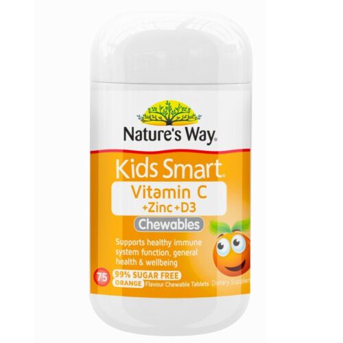 Natures Way Kids Smart Vitamin C Zinc And D3 75 Tablets - OhYouLuckyDuck.com.au