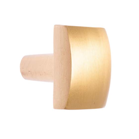 Lane Brass Curved Square Knob