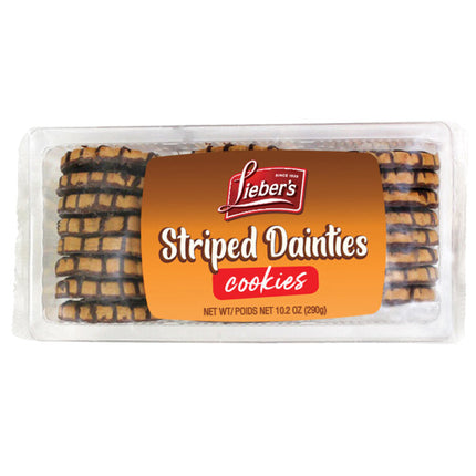 Liebers Striped Dainties Shortbread Cookies with Chocolatey Drizzle 290g