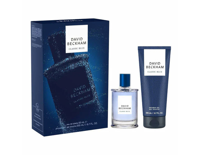 David Beckham Classic Blue Eau De Toilette 50ml and Shower Gel 200ml gift Set for Men