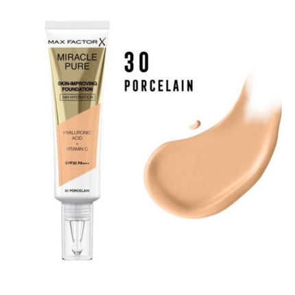 Max Factor Miracle Pure Foundation 30 Porcelain - OhYouLuckyDuck.com.au