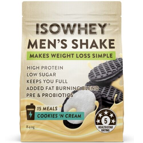 Isowhey Men's Shake Cookies & Cream 840G - OhYouLuckyDuck.com.au
