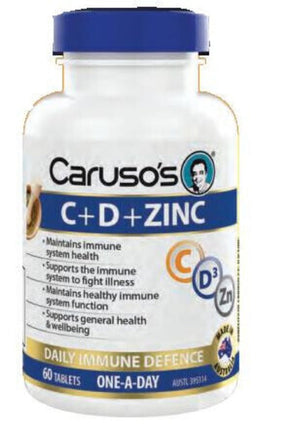 Caruso’s C + D + Zinc Tabs 60 - OhYouLuckyDuck.com.au