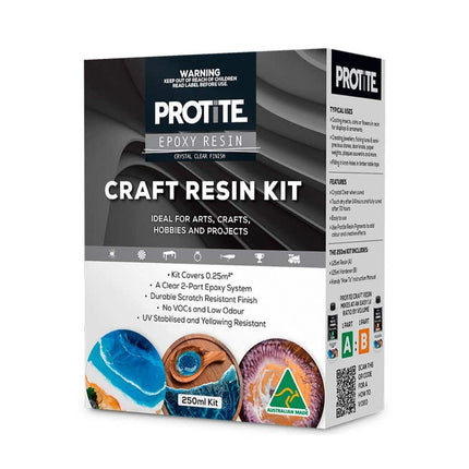 Protite Craft Resin Kit Crystal Clear Finish 250mL