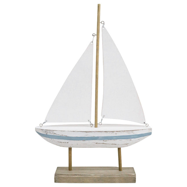 LaVida Boat Stand White Decorative Sailboat 30.5cm