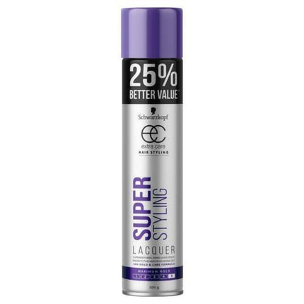 Schwarzkopf Extra Care Super Styling Lacquer Maximum Hold 500 g - OhYouLuckyDuck.com.au