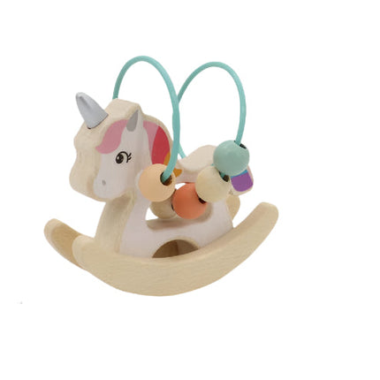 Calm & Breezy Wooden Unicorn Rocker With Beads