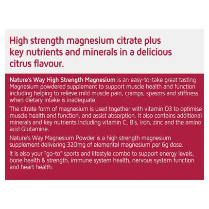 Natures Way High Strength Magnesium Powder 210g - OhYouLuckyDuck.com.au