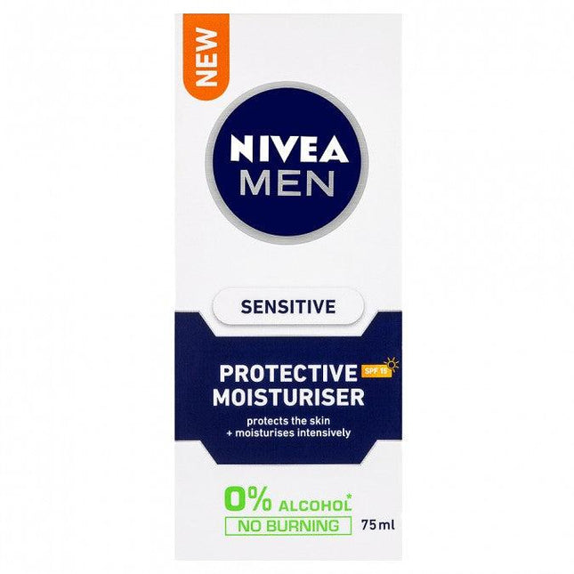 Nivea Men Sensitive Protective Moisturiser SPF 15 75ml - OhYouLuckyDuck.com.au