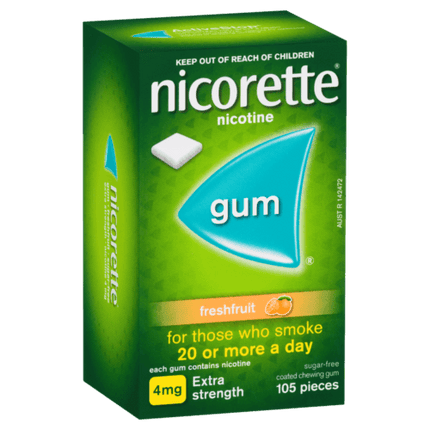 Nicorette Nicotine Gum Fresh Fruit 4mg 105 Pieces - OhYouLuckyDuck.com.au