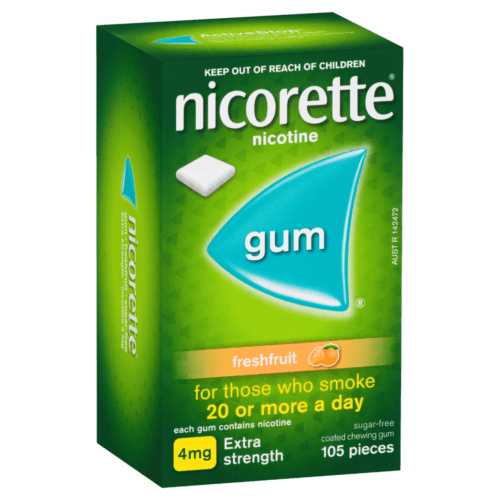Nicorette Nicotine Gum Fresh Fruit 4mg 105 Pieces - OhYouLuckyDuck.com.au