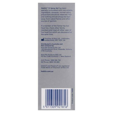 Hedrin 15min Liquid Gel 100ml - OhYouLuckyDuck.com.au